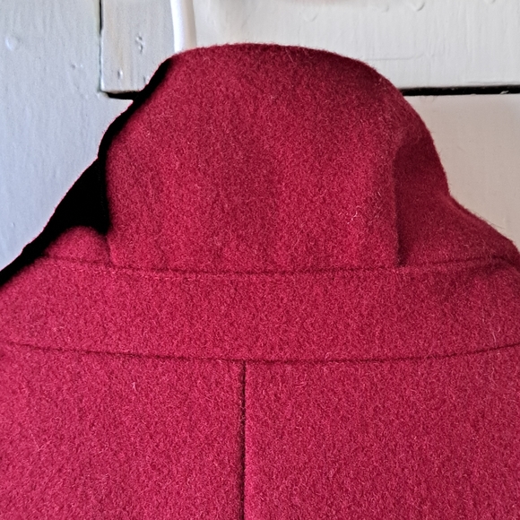 J. Crew Uptown Burgundy Wool Blend High Collar Dress Trench Coat SZ 6 - Picture 10 of 14